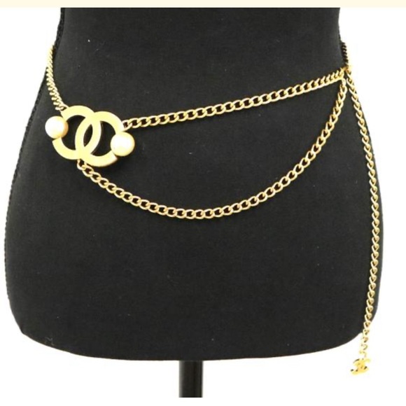 Chanel Gold and Pearl Large Double Chain Two Way Belt & Necklace - Picture 5 of 10